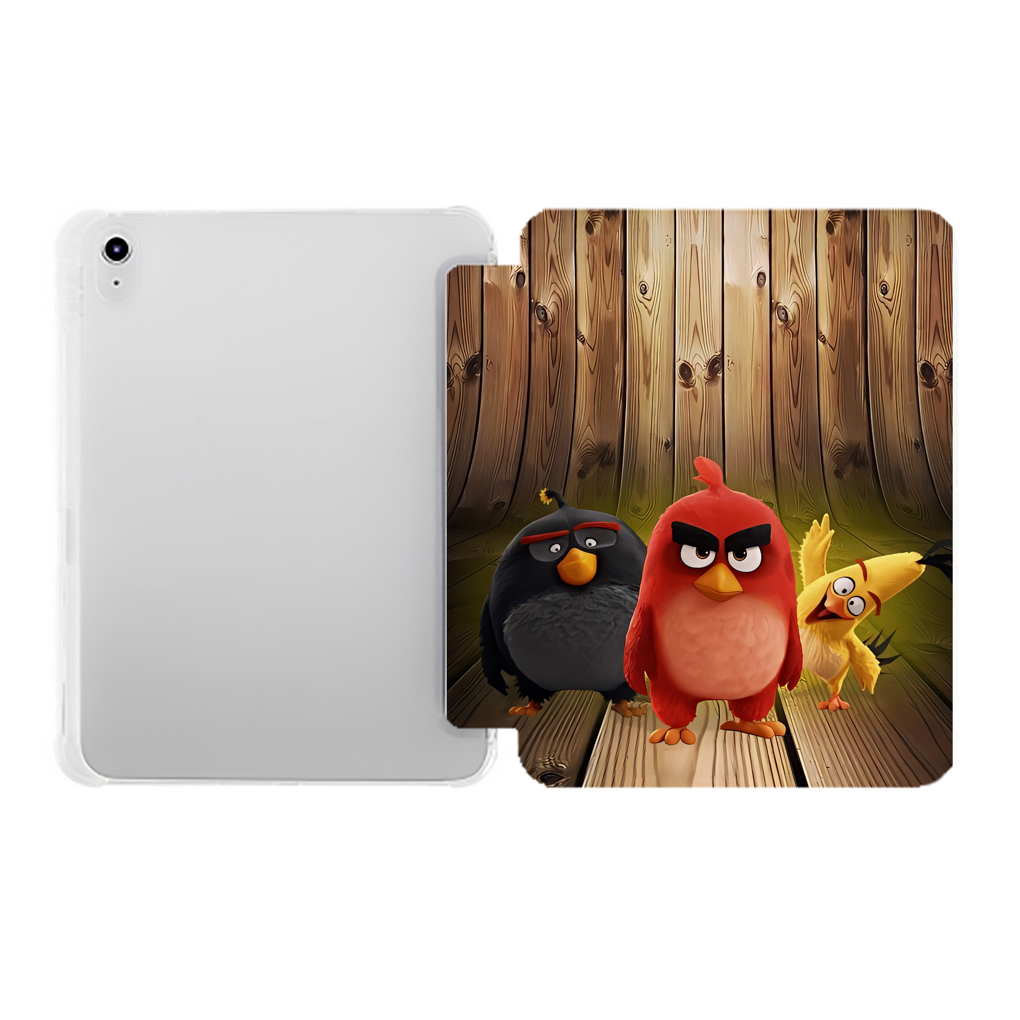 （画像用） Angry Birds アングリーバード IPad ケース ペン収納付き 三つ折りスタンド PUレザー×シリコン 対応機種9.5/10.5/10.9インチ